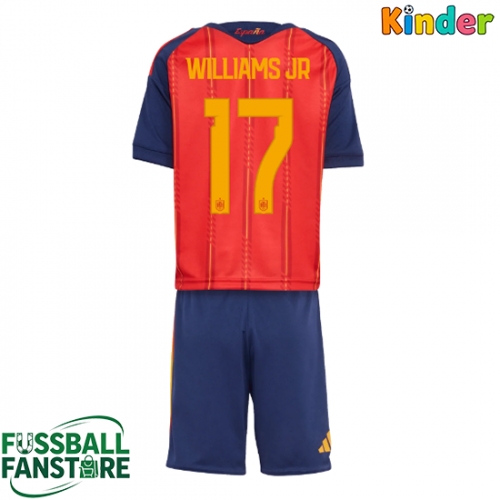 Spanien Nico Williams #17 Replik Heimtrikot Kinder WM 2026 Kurzarm (+ Kurze Hosen)